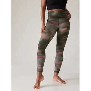 Athleta Salutation Stash Pocket High Rise Legging Women's Small Grey Abstract‎